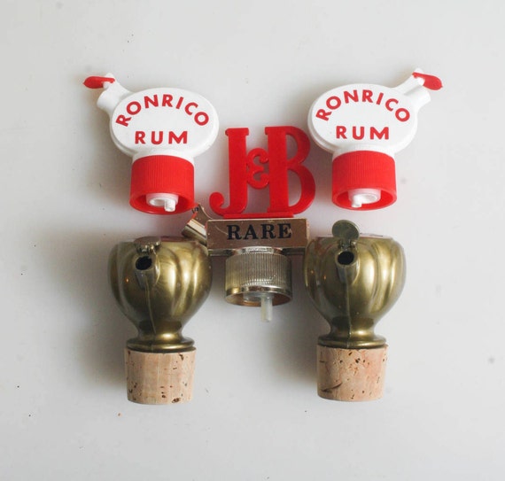 Vintage Spirituosen Ausgießer 5er Set // Bar Produkte // Rum Ausgießer