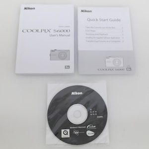 Nikon Coolpix S6000 Users Manual, Quick Start Guide, and Software Suite in EN