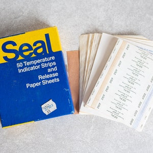 Vintage Seal 4x5 Temperature Indicator Strips and Release Paper Sheets