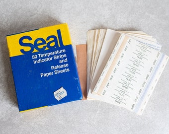 Tiras indicadoras de temperatura Vintage Seal 4x5 y hojas de papel antiadherente
