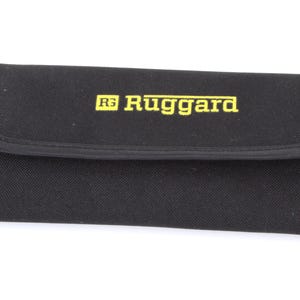 May include: Black zippered pouch with a yellow embroidered logo that reads "RS Ruggards".