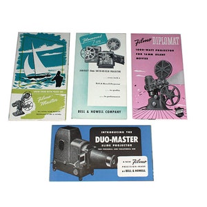 Filmo Projectors 16mm and Slide Brochures Bell & Howell Set of 4