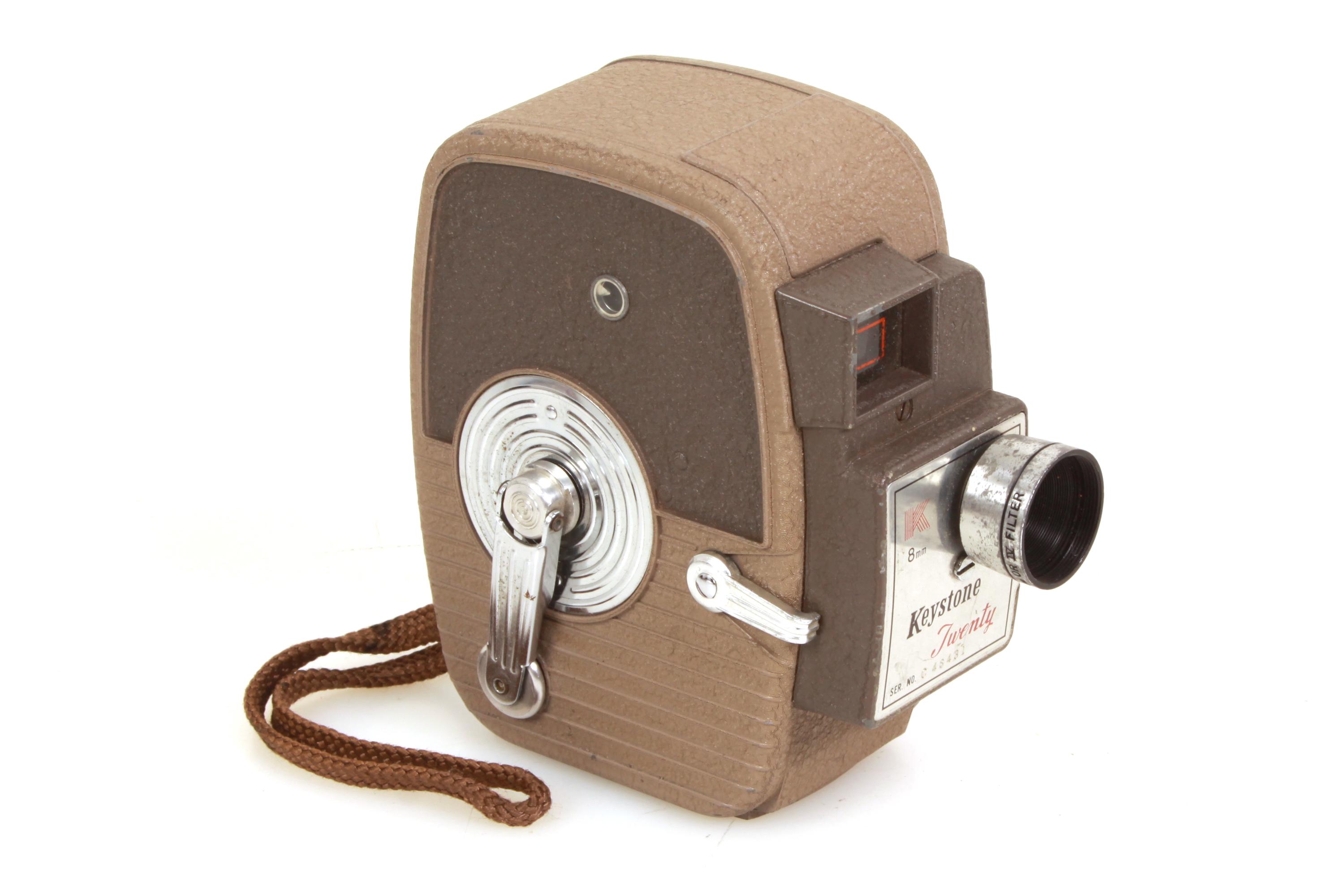 Keystone Twenty K-20 8mm Art Deco Movie Camera W/ Wrist Strap
