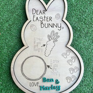 Easter Bunny Tray, Easter Bunny Treat Tray, Personalized Easter Bunny Board, Tray for Easter, Kids Easter Activity, Dear Easter Bunny Basket
