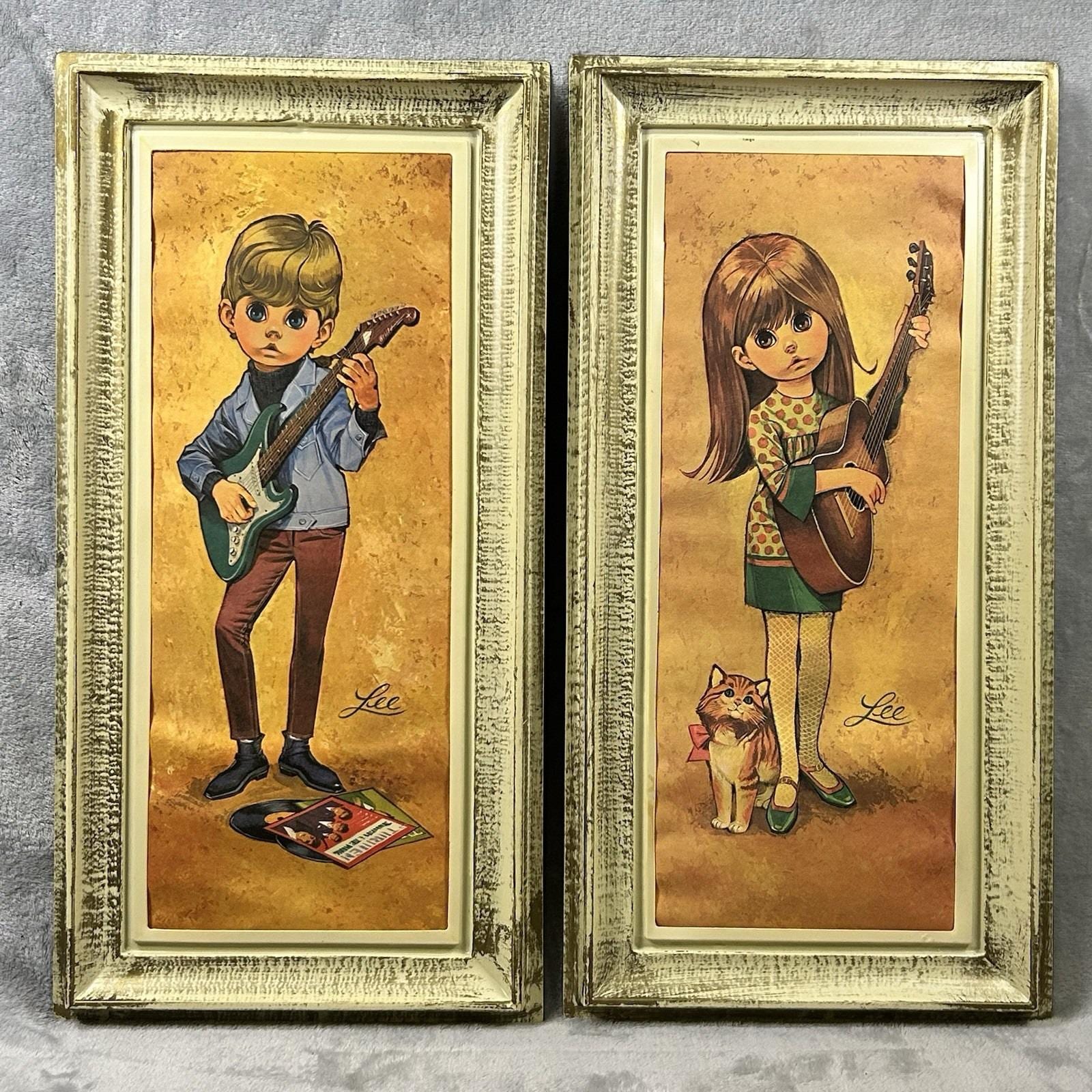 ビッグアイ・ペインティングのプリント Lee作1960年代 ビッグアイ