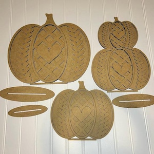 Sweater Pumpkin DIY Kit/Set of 3/Unfinished Cutouts/Fall Craft Kit/Paint Kit for Adults