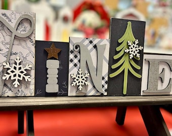 WINTER shelf sitter, seasonal decor,
