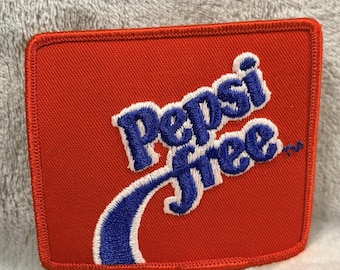 Pepsi Free Iron On Patch Vintage Advertising Patch VTG Retro Red White Blue