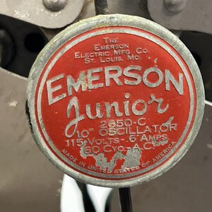 Antique Emerson Junior Desk Fan Runs Great Tilt Adjustment Issue image 11