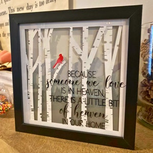 Cardinal remembrance shadow box, memorial gift, sympathy gift