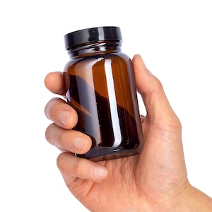 Pill Organizer, Glass Pill Bottle, Vintage Pill Bottle, Vitamin Bottles, Product Design, Amber Glass Jar, Amber Glass Bottle, Vitamin Jar