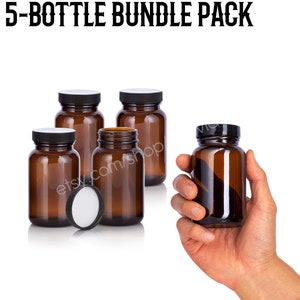 Vitamin Bottle, Glass Bottles Pill Container Pill Bottle, Amber Glass Bottle, Glass Pill Bottle Product Design, Amber Glass, Pill Holder New