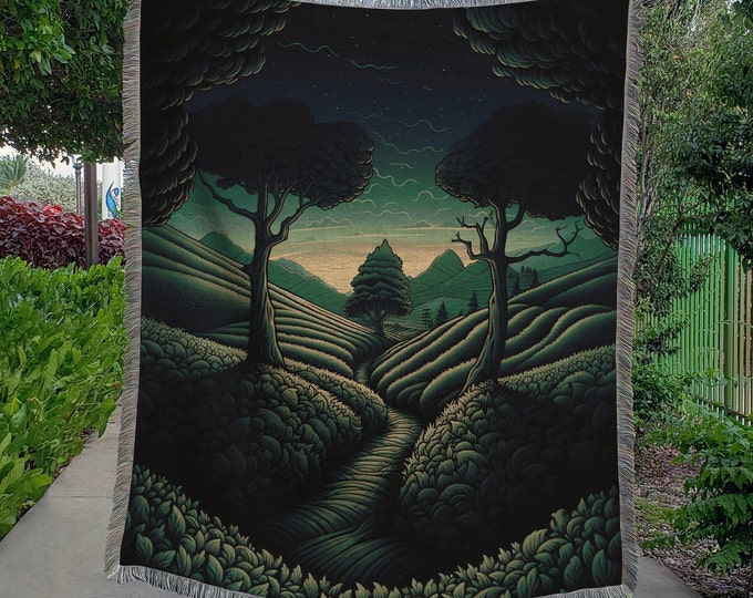 Forest Blanket Trees Blanket Woven Blanket Throw Blanket Woven Wall Hanging Boho Throw Blanket Forest Tapestry Cottagecore Decoration Gifts