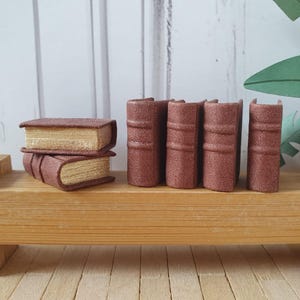 Tiny Leatherbound Miniature Book - Perfect Dollhouse Library Addition, miniature library 1:12 scale