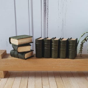 Tiny Leatherbound Miniature Book - Perfect Dollhouse Library Addition, miniature library 1:12 scale