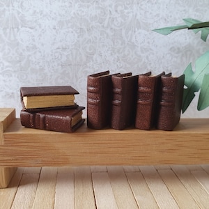 Tiny Leatherbound Miniature Book - Perfect Dollhouse Library Addition, miniature library 1:12 scale