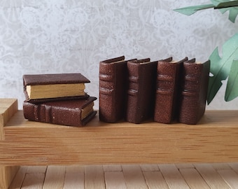 Tiny Leatherbound Miniature Book - Perfect Dollhouse Library Addition, miniature library 1:12 scale