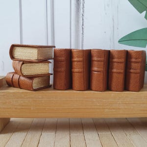 Tiny Leatherbound Miniature Book - Perfect Dollhouse Library Addition, miniature library 1:12 scale