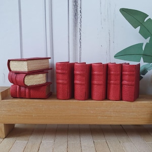 Tiny Leatherbound Miniature Book - Perfect Dollhouse Library Addition, miniature library 1:12 scale