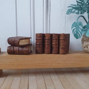 Tiny Leatherbound Miniature Book - Perfect Dollhouse Library Addition, miniature library 1:12 scale