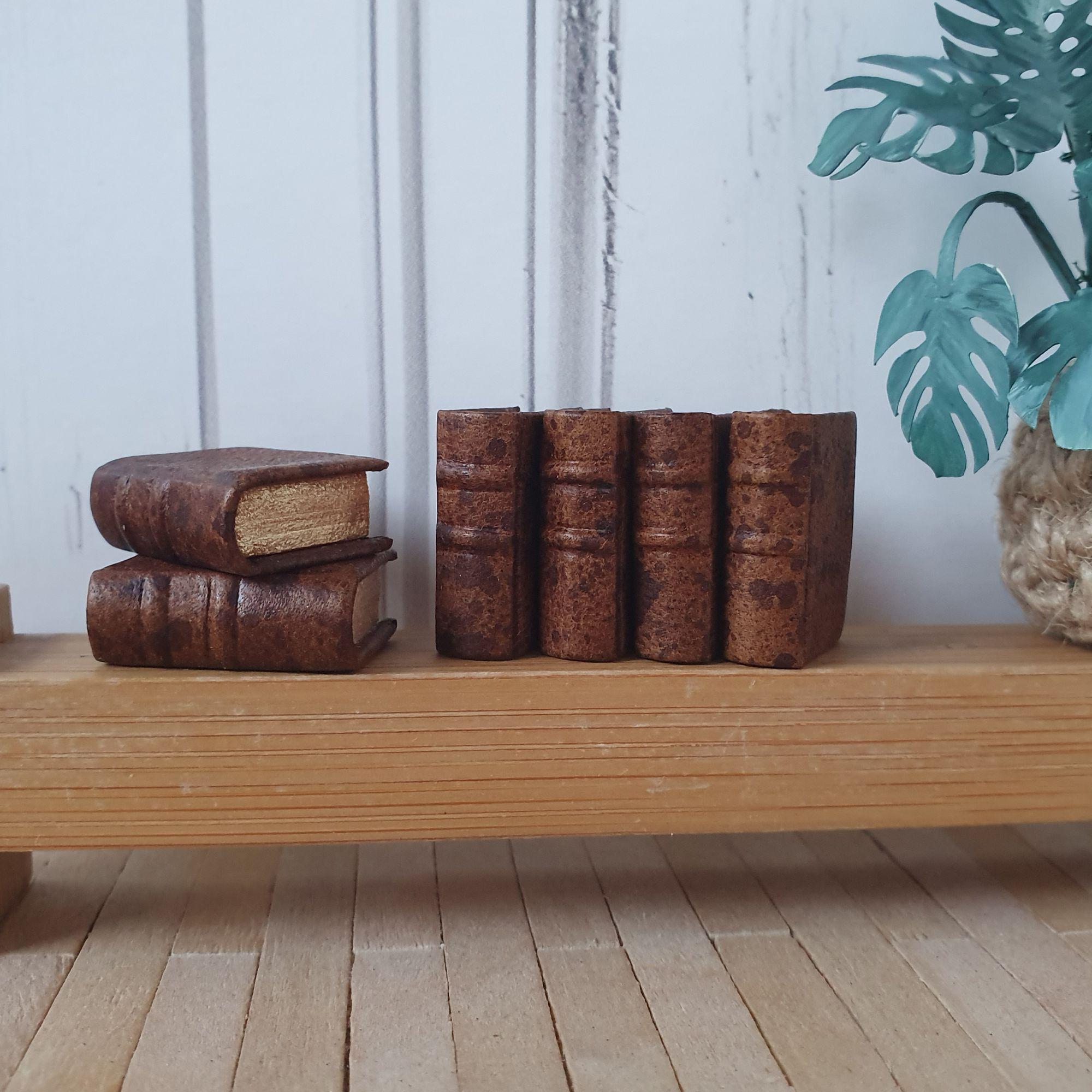 Tiny Leatherbound Miniature Book - Perfect Dollhouse Library Addition, miniature library 1:12 scale