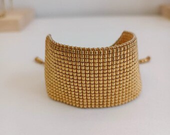 Handmade Miyuki Gold Bracelet 17 rows !