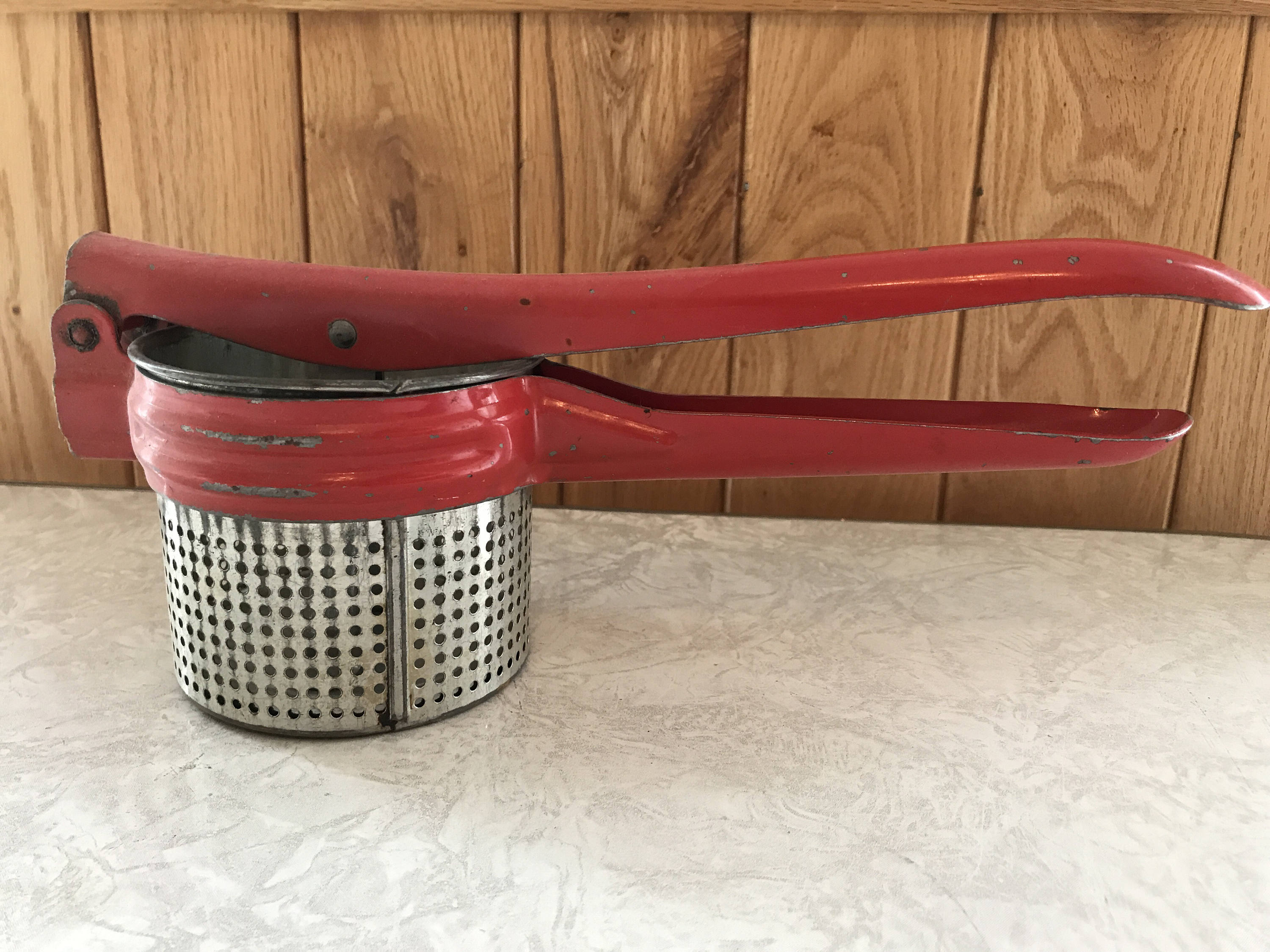 Antique potato ricer with red handle Etsy