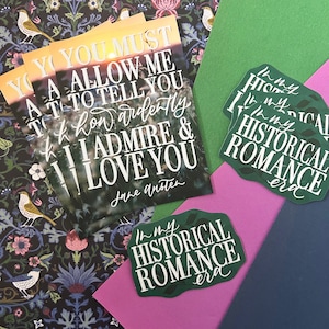 Ensemble d'autocollants et de cartes artistiques de l'époque de la romance historique