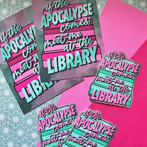 Ensemble d'autocollants et de cartes artistiques Meet Me at The Library