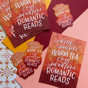 Set stickers en kaarten voor romantische boeken