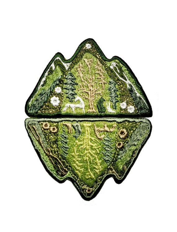 Green patch, Nature patch embroidered, Mountain patch, Animal patch, Embroidery landscape, Patch on hole, Jacket Patch, Iron patch