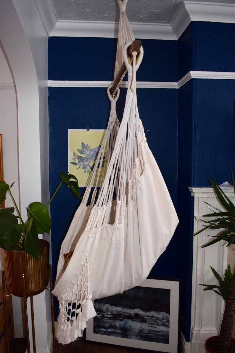 OakWalnut 100/% Cotton Hammock Chair Borlas Finish