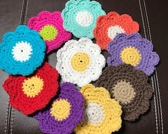 Crochet Flower Coasters