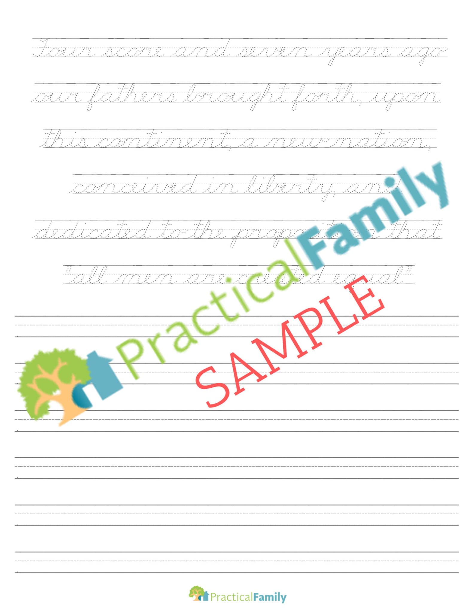 Addressed Cursive The Gettysburg Address - CURSIVE Copywork - Etsy