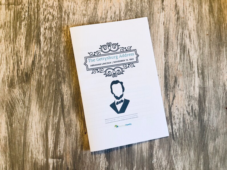 The Gettysburg Address - PRINT Copywork - Etsy