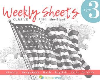 CC Cycle 3 Weekly Sheets CURSIVE