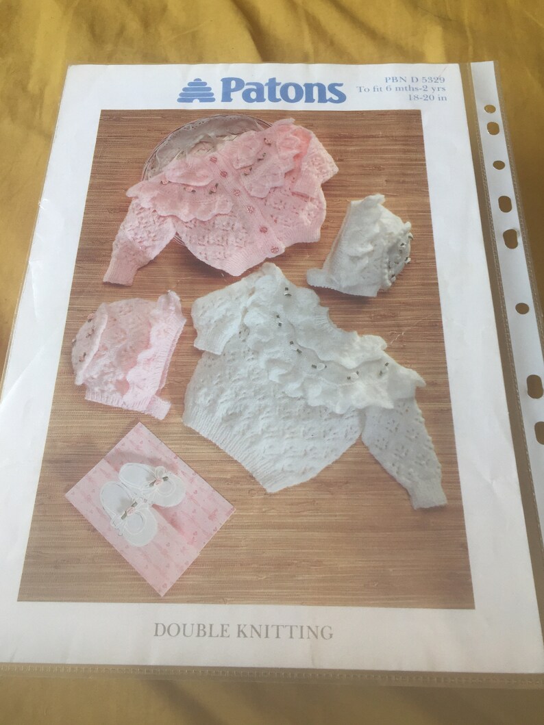 Patons baby knitting patterns 3 ply 4 ply Dk christening dress Etsy