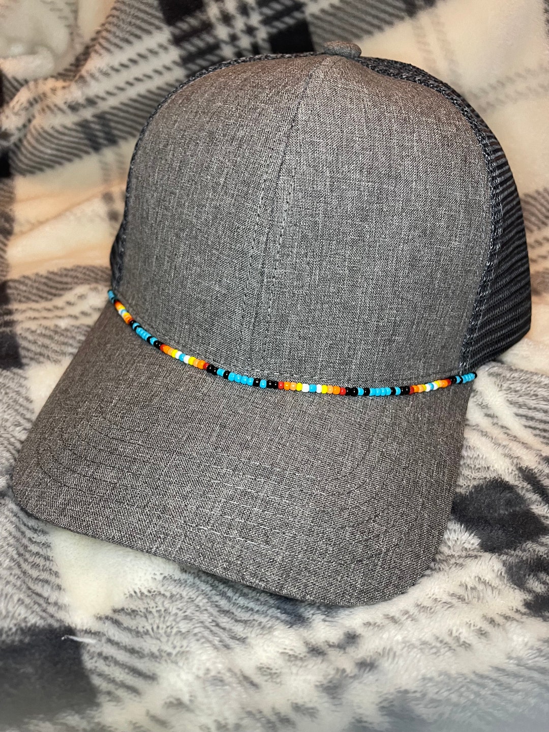 Beaded Trucker Hat / Beaded Hat Etsy