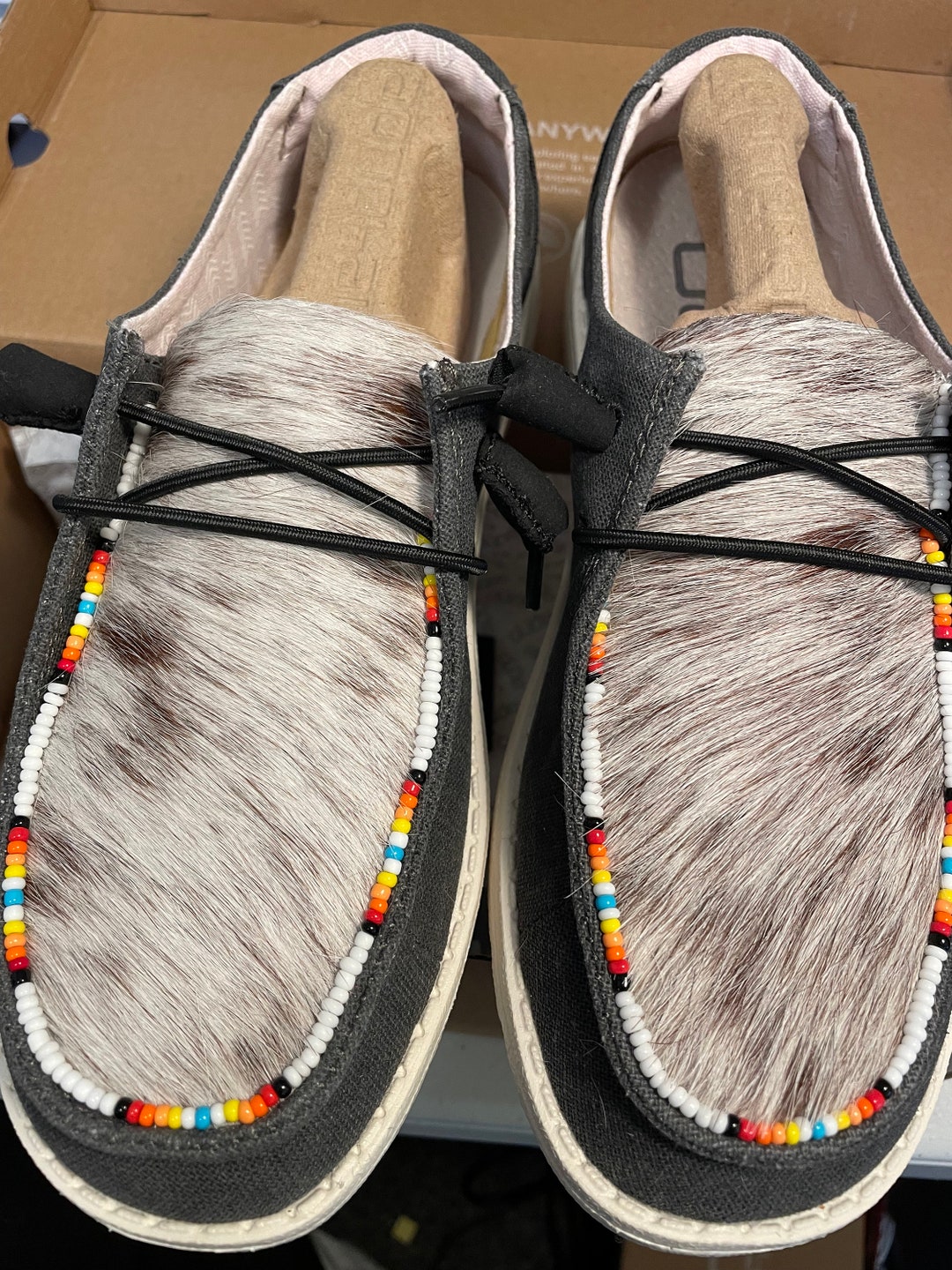 Size 6 Custom Hey Dudes / Cowhide Hey Dudes Etsy