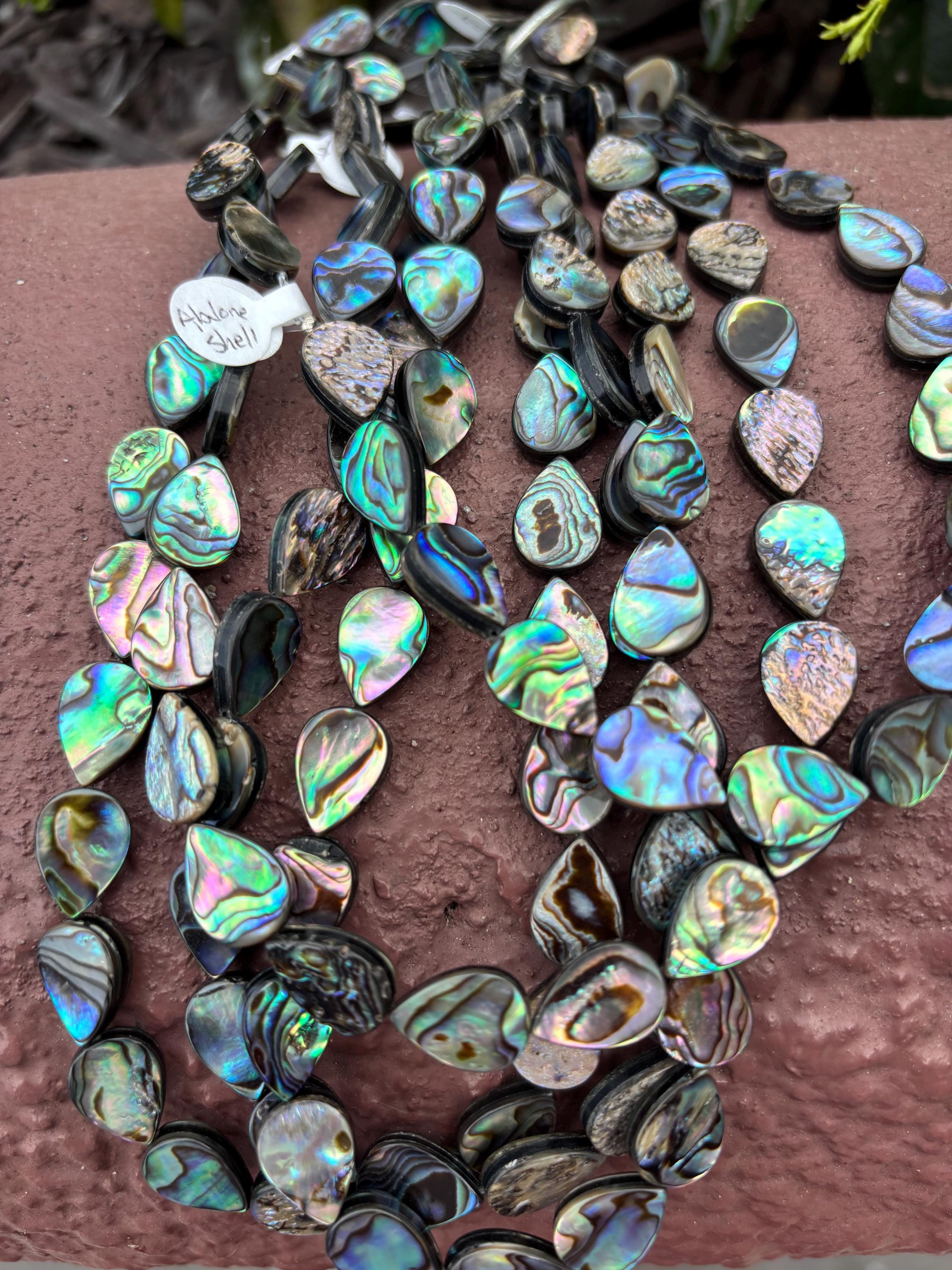 14 X 10mm Flat Abalone Shell Teardrop Beads - Etsy