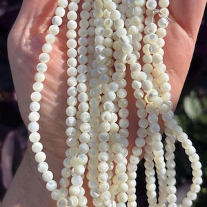 Cuentas redondas de nácar de 4 mm