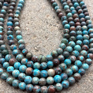 6mm Round Chrysocolla Beads