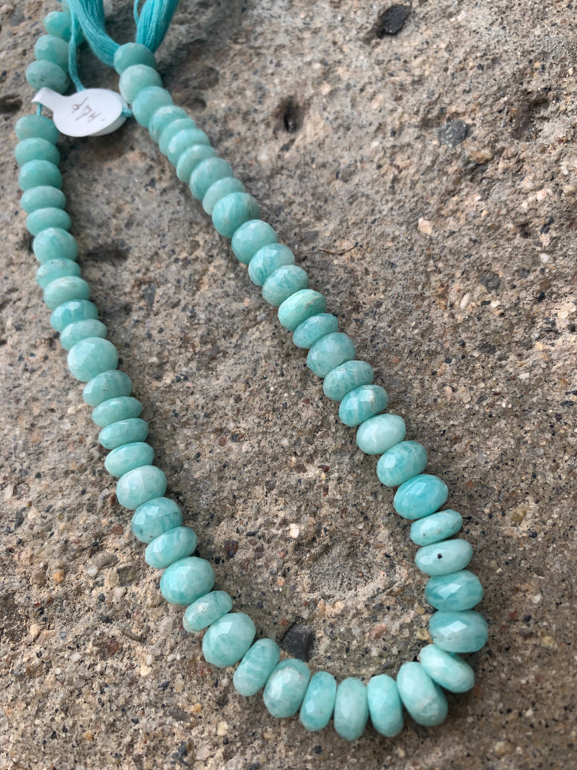 7.5mm Faceted Light Blue Amazonite Rondelle Beads Etsy