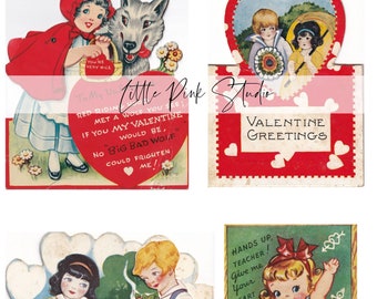 Valentine Collage Blatt 5-20, druckbare Collage Blatt, Valentinstag Bilder, digital, Download