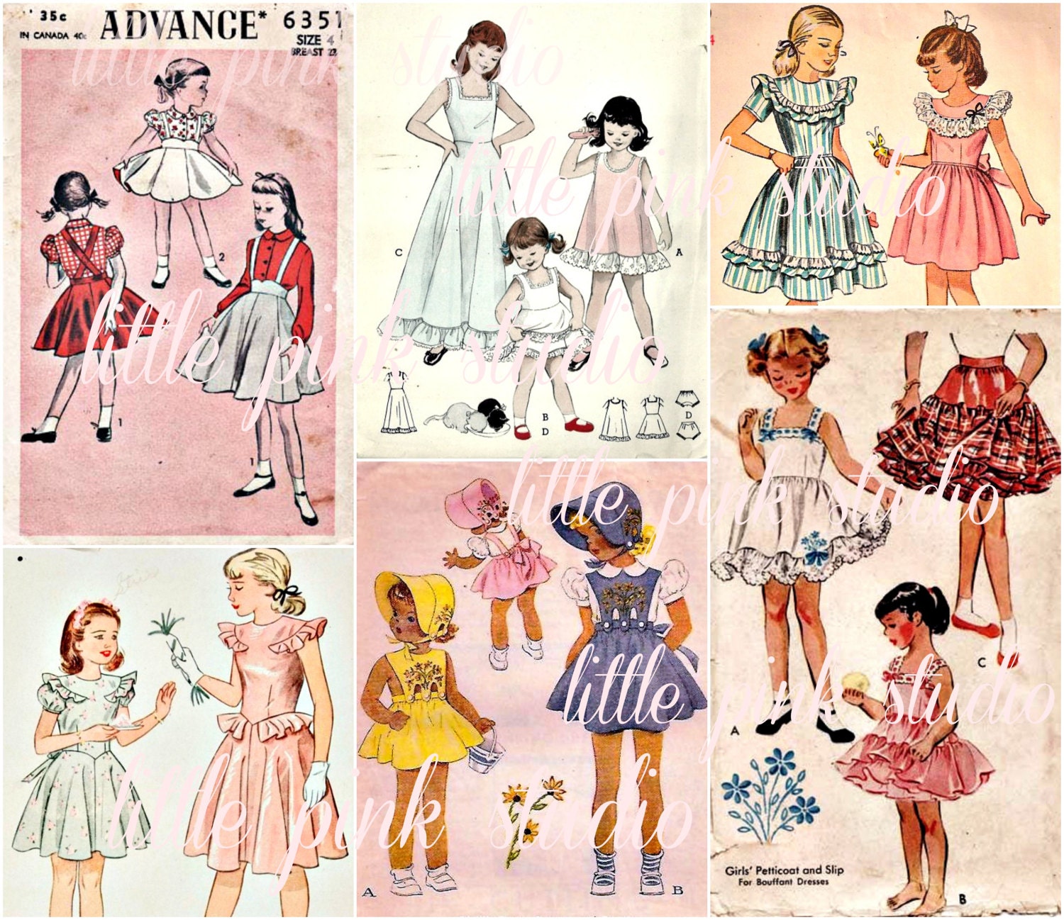 Pattern Girls 01, Printable Collage Sheet (digital Download, Printable) - Etsy