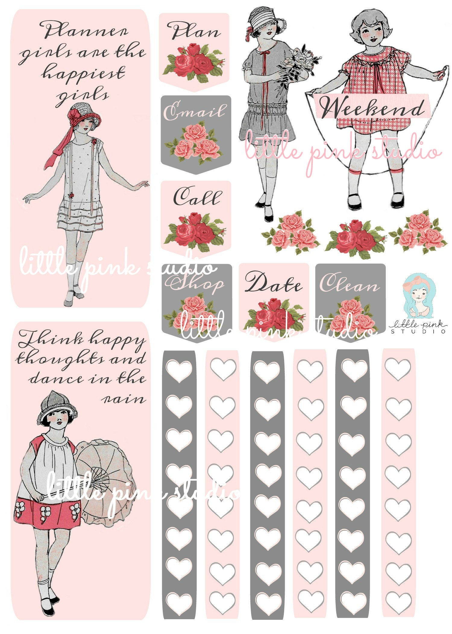 Planner Girls Are the Happiest Girls, Printable Planner Sticker Sheet ...