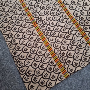 Vintage Ghana Asante Adinkra Stamped Fabric