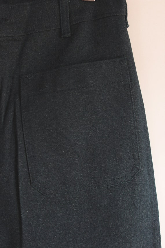 60s 70s high waist dark blue denim military utili… - image 2