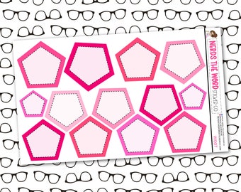 Pink Pentagon Functional Box Sticker Sheet