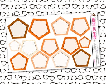 Orange Pentagon Functional Box Sticker Sheet